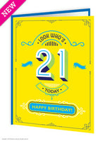 21st Birthday Greetings card
