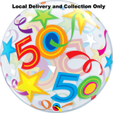 Age 50 Brilliant Stars Bubble Balloon