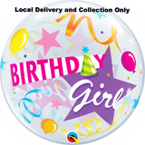 Birthday Girl Party Hat Bubble Balloon
