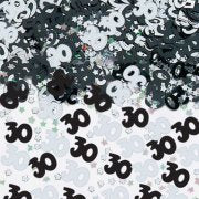 Black & Silver 30th  Metallic Confetti (14g)