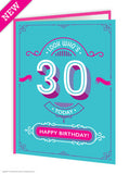 30th birthday greetings card