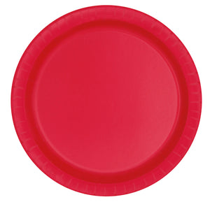 9" Ruby Red Round Paper Plates