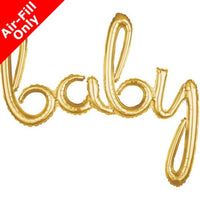 39” Baby Gold Script Foil Balloon