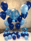 Blue Happy Birthday Party Package - Milestone Ages 18 - 60