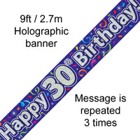 30th Birthday Streamers Banner
