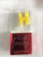 Mini Letter H Candle - Yellow