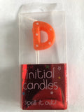 Mini Letter D Candle - Orange