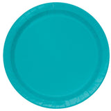 9" Caribbean Blue Round Paper Plate