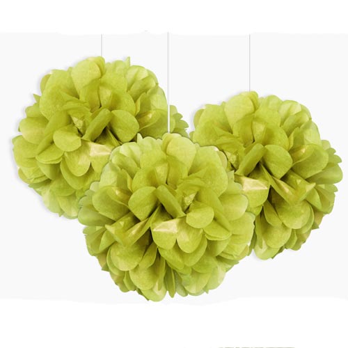9" Gold Tissue Paper Decor Puff Balls (Pack of 3)