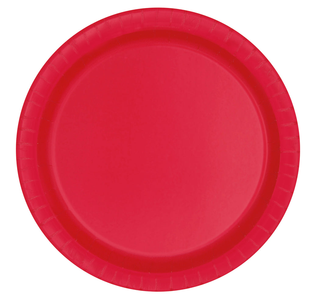 9" Ruby Red Round Paper Plates