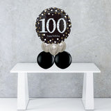 Age 100 Black And Silver Foil Balloon Centrepiece