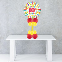 Age 10 Bright Foil Balloon Display