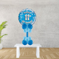 Age 11 Blue Holographic Foil Balloon Display