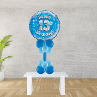 Age 13 Blue Holographic Foil Balloon Display