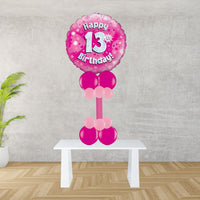 Age 13 Pink Holographic Foil Balloon Display
