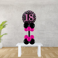 Age 18 Black And Pink Foil Balloon Display