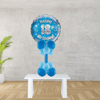 Age 18 Blue Holographic Foil Balloon Display