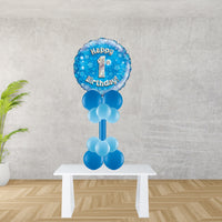 Age 1 Blue Holographic Foil Balloon Display