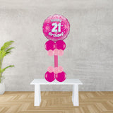Age 21 Pink Holographic Foil Balloon Display