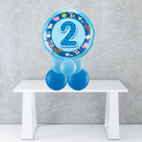 Age 2 Blue Foil Balloon Centrepiece