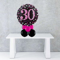 Age 30 Black & Pink Foil Balloon Centrepiece