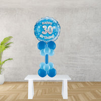Age 30 Blue Holographic Foil Balloon Display