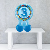 Age 3 Blue Foil Balloon Centrepiece