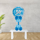 Age 50 Blue Holographic Foil Balloon Display
