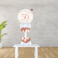 Age 50 Rose Gold Fizz Foil Balloon Display
