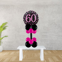 Age 60 Black & Pink Foil Balloon Display