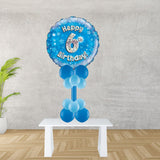 Age 6 Blue Holographic Foil Balloon Display