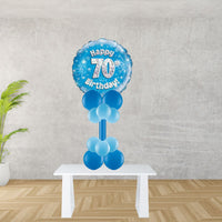 Age 70 Blue Holographic Foil Balloon Display