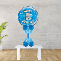 Age 8 Blue Holographic Foil Balloon Display