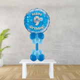 Age 9 Blue Holographic Foil Balloon Display