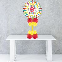 Age 9 Bright Foil Balloon Display