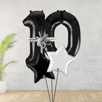 Age 10 Large Black Double Number Display