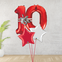 Age 10 Large Red Double Number Display