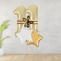 Age 11 Large Gold Double Number Display