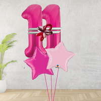 Age 11 Large Pink Double Number Display