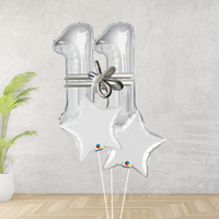 Age 11 Large Silver Double Number Display