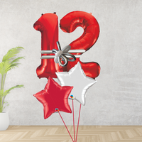 Age 12 Large Red Double Number Display