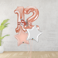 Age 12 Large Rose Gold Double Number Display