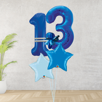 Age 13 Large Blue Double Number Display