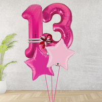 Age 13 Large Pink Double Number Display