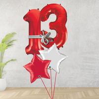 Age 13 Large Red Double Number Display