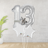 Age 13 Large Silver Double Number Display