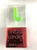 Mini Letter L Candle - Green