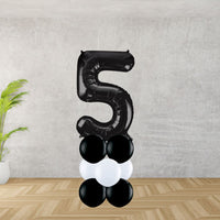 Black Number 5 Balloon Stack