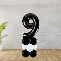 Black Number 9 Balloon Stack