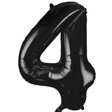 Large Black Number 4 Balloon By Unique